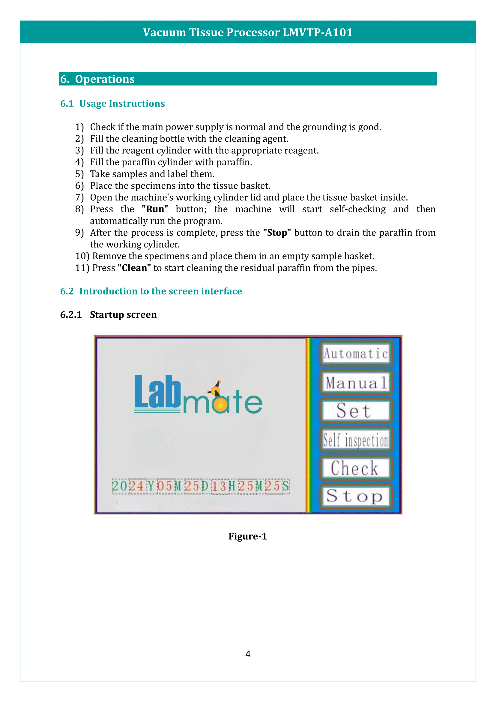 Vacuum Tissue Processor LMVTP-A101 Manual