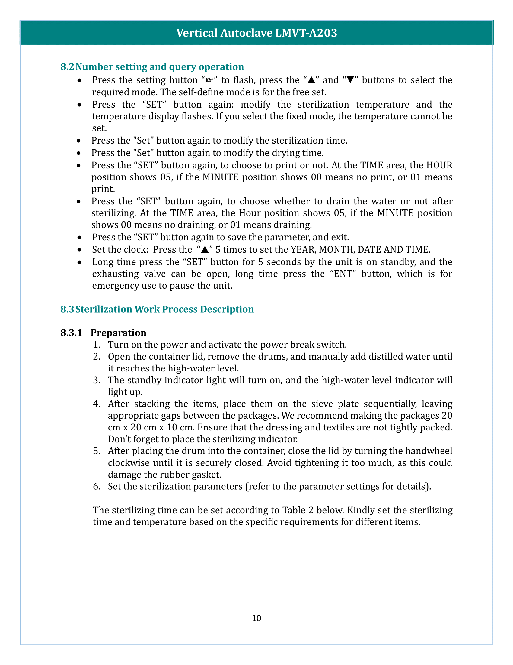 Vertical Autoclave LMVT-A203 Manual