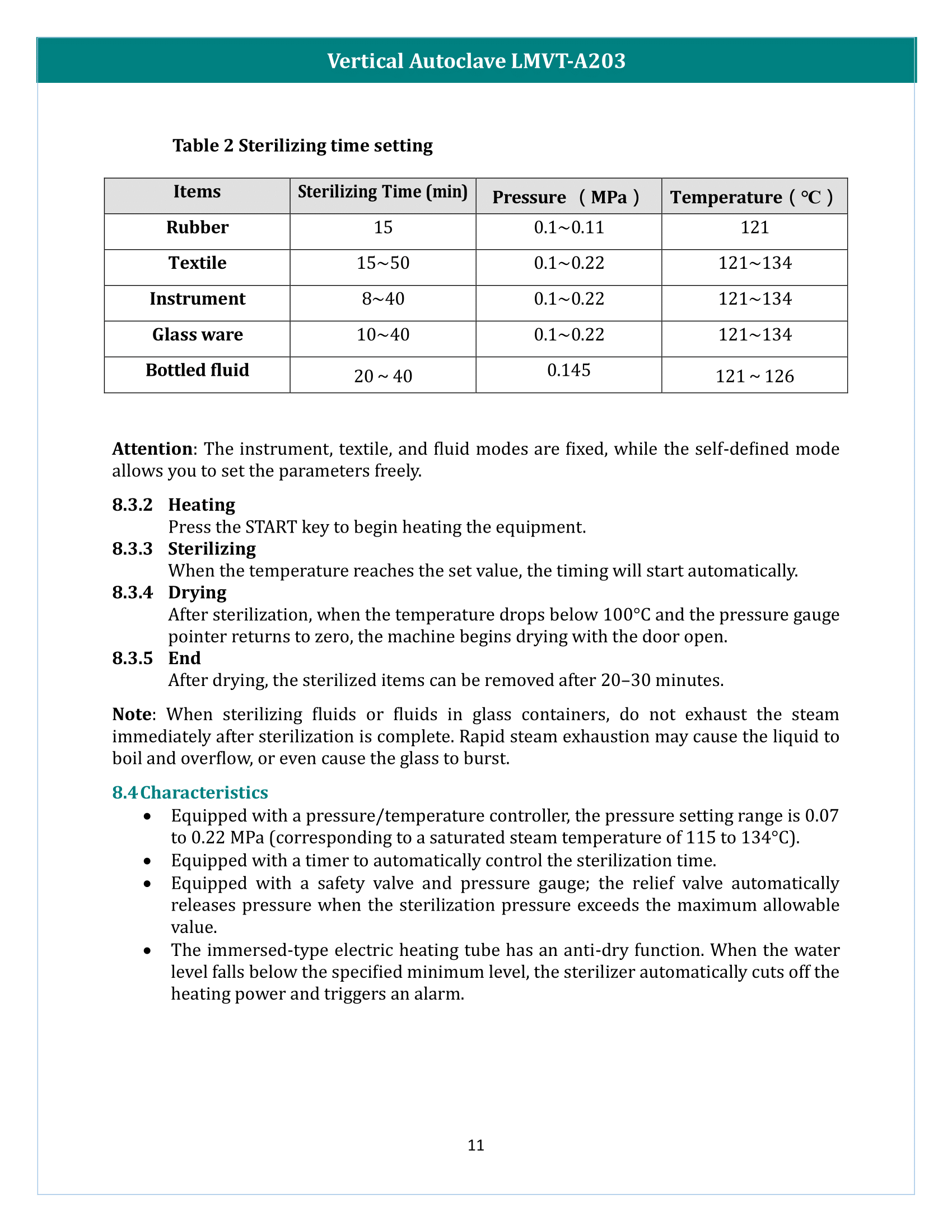 Vertical Autoclave LMVT-A203 Manual