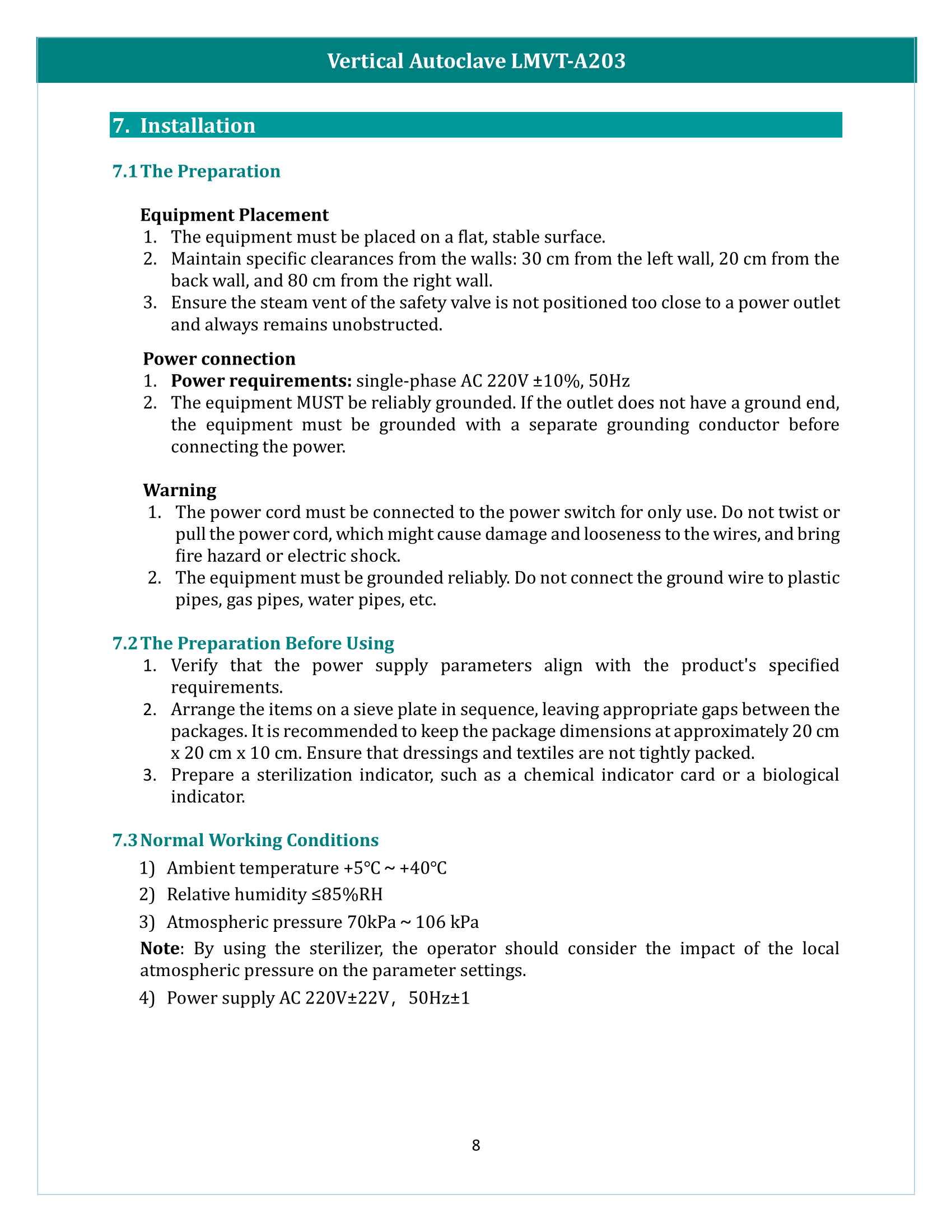 Vertical Autoclave LMVT-A203 Manual