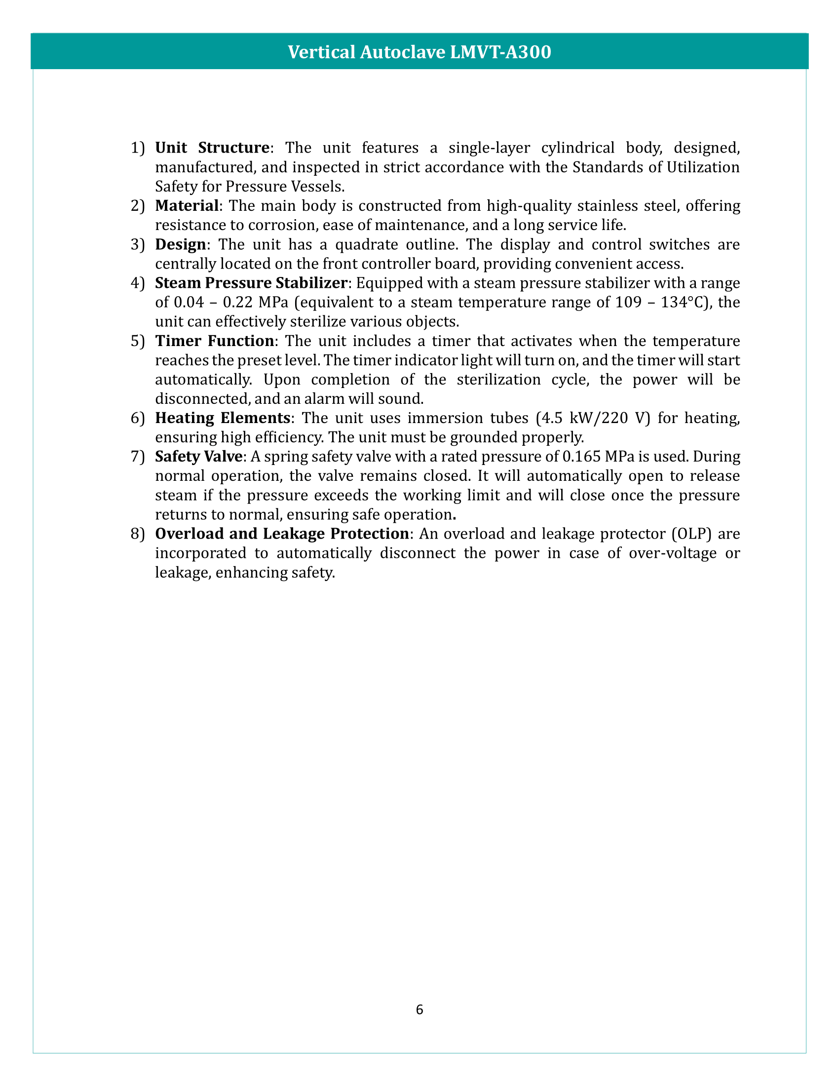 Vertical Autoclave LMVT-A300 Manual
