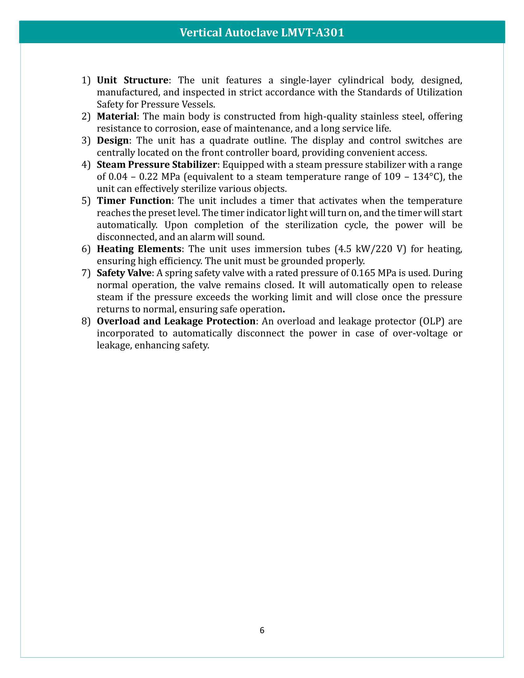 Vertical Autoclave LMVT-A301 Manual