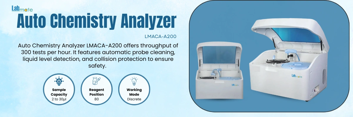 Auto Chemistry Analyzer with automatic probe cleaning and real-time monitoring