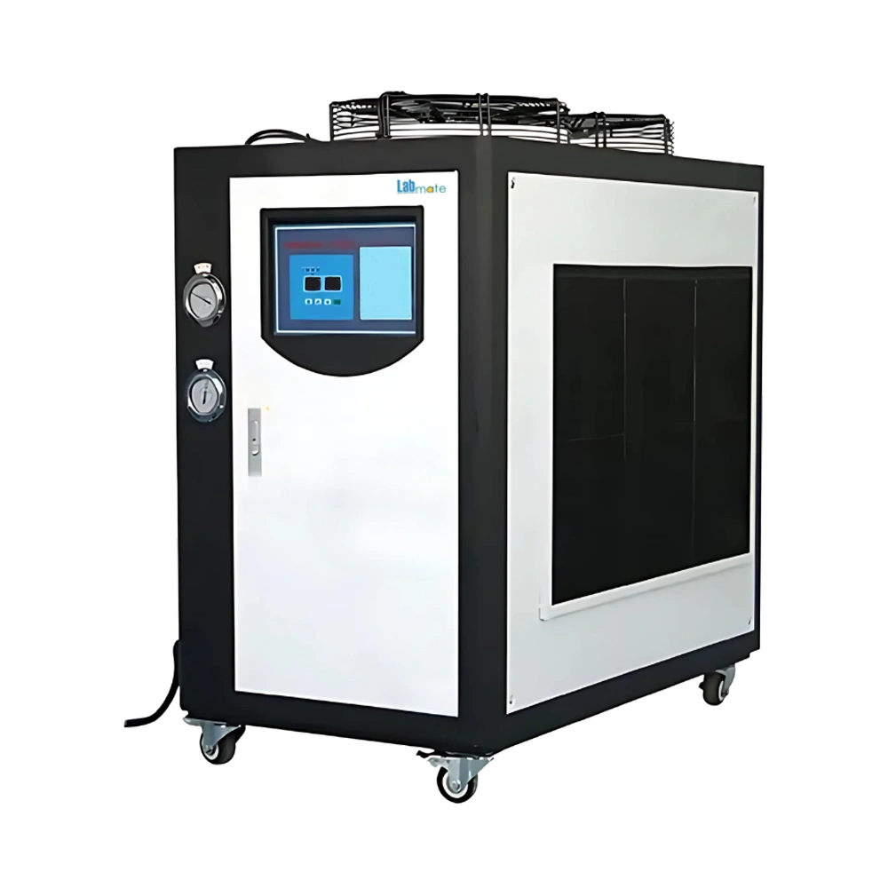 Air Cooled Chiller with efficient flow rate, sturdy build, reliable pump, and easy maintenance