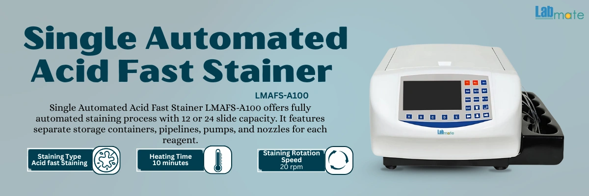 Single Automated Acid Fast Stainer with Cold and hot dyeing