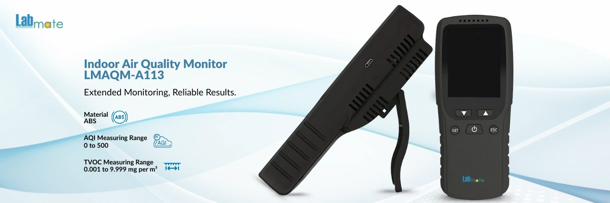 Indoor Air Quality Monitor with ergonomic handgrip