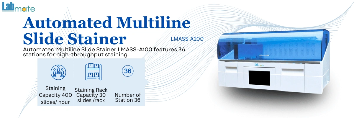 Automated Multiline Slide Stainer with automated loading system