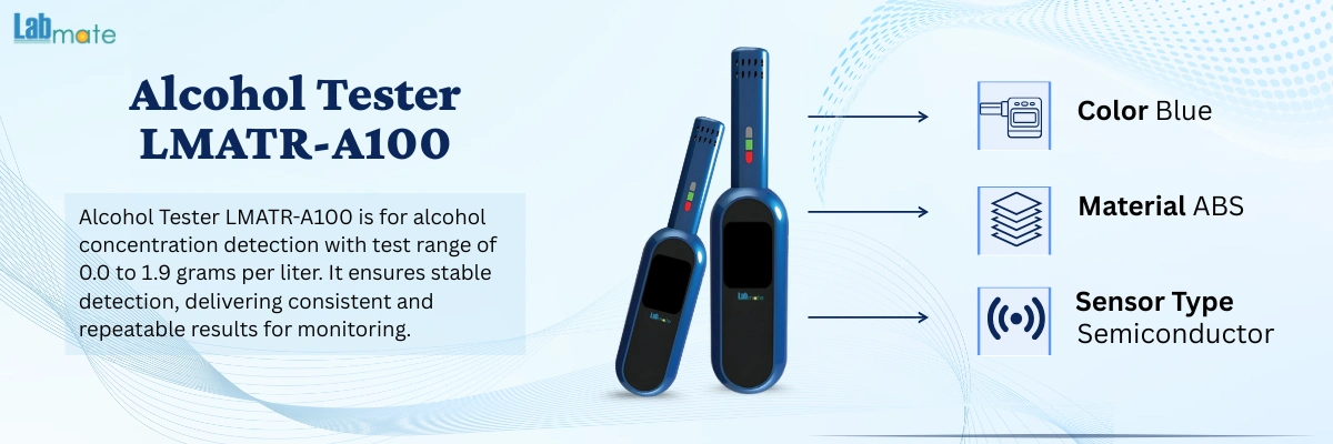  Alcohol Tester LMATR-A100 Color Blue  Sensor Type Semiconductor