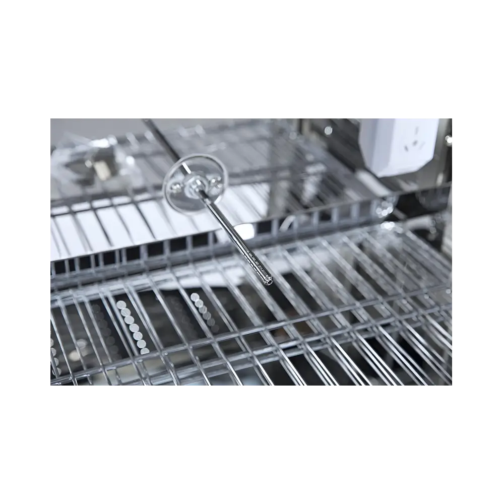 White biochemical incubator with interior shelving
