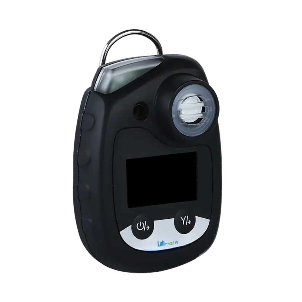Portable CO Gas Detector with alligator clip, buzzer alarm, and real-time display