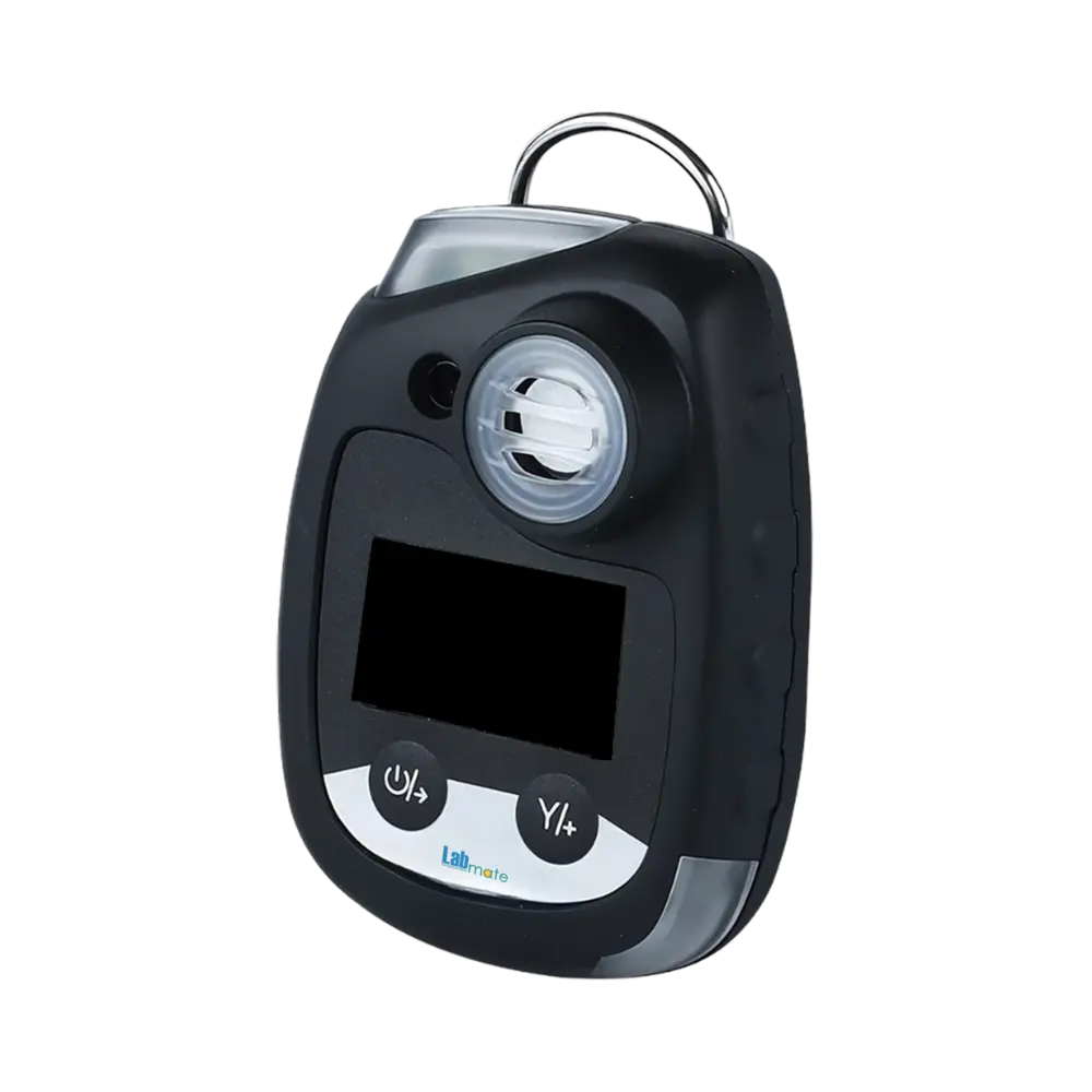 Portable CO Gas Detector with alligator clip, buzzer alarm, and real-time display