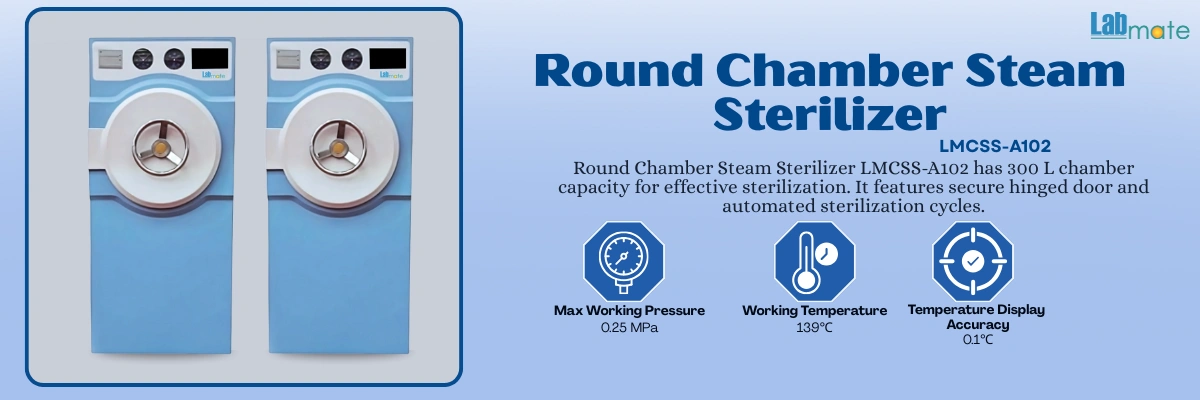 Round Chamber Sterilizer with Corrosion-resistant interior