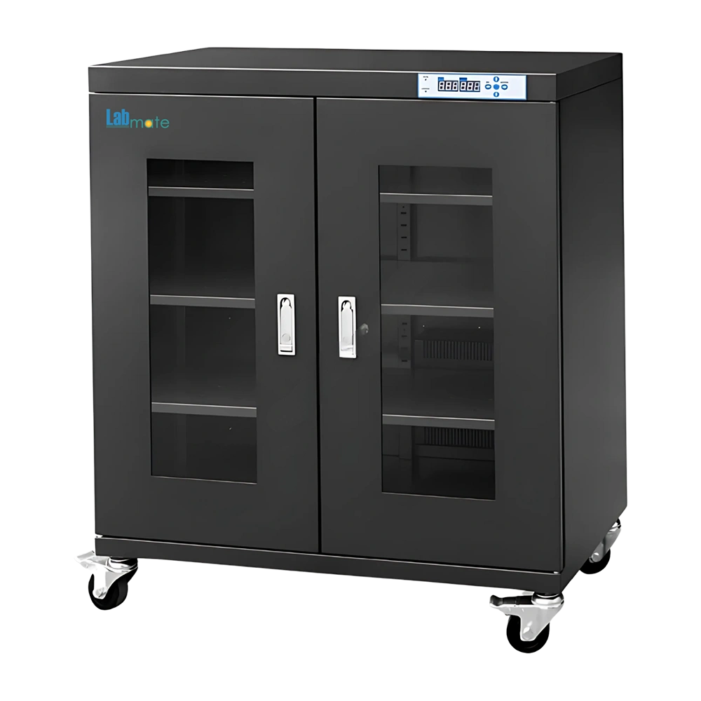 Desiccator Dry cabinet with galvanized steel body and PU caster wheels 