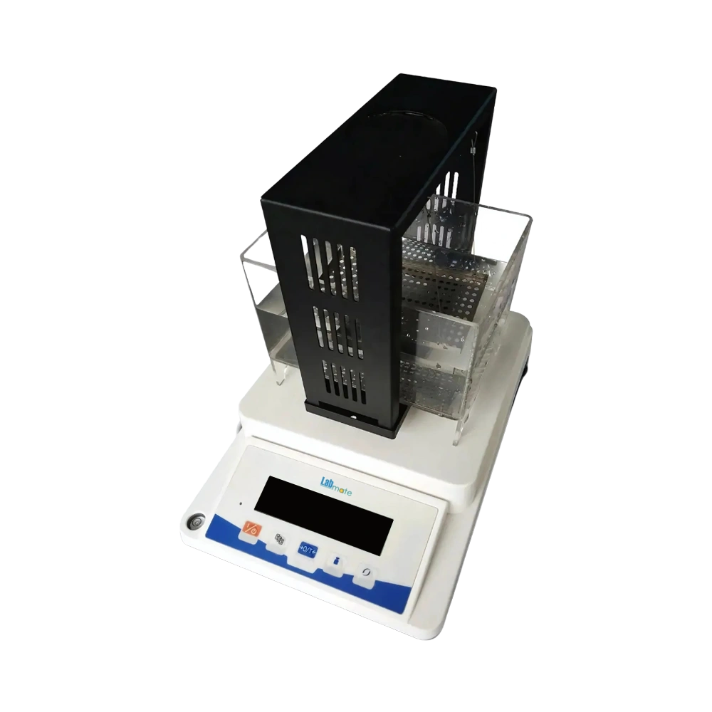 Density Balance with LCD display, unit storage, RS-232C connectivity, printer support, and density kit