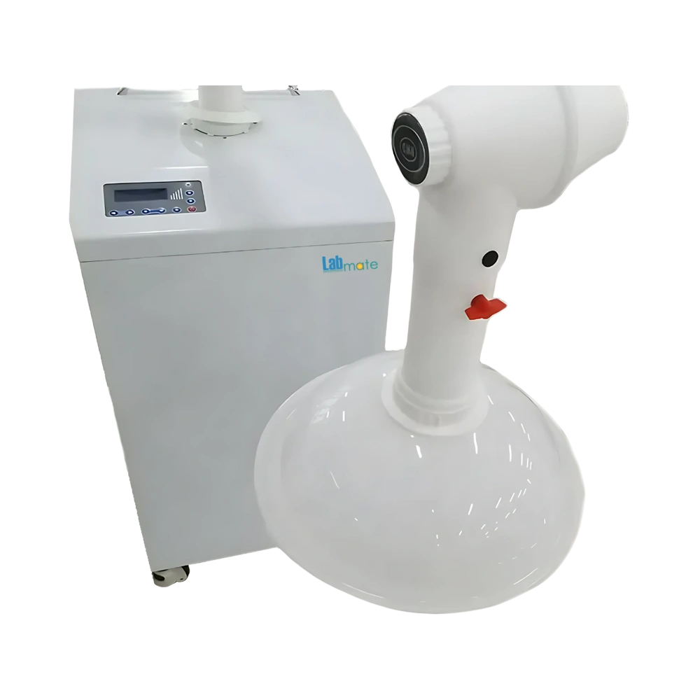 Fume Extractor with HEPA filters, 360° arm, overload protection, and high airflow efficiency