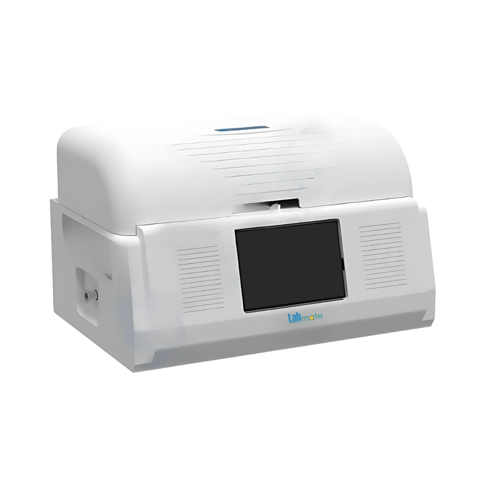 Gas Permeability Tester with 3 chambers, touchscreen interface and protective lid for gas permeability evaluation