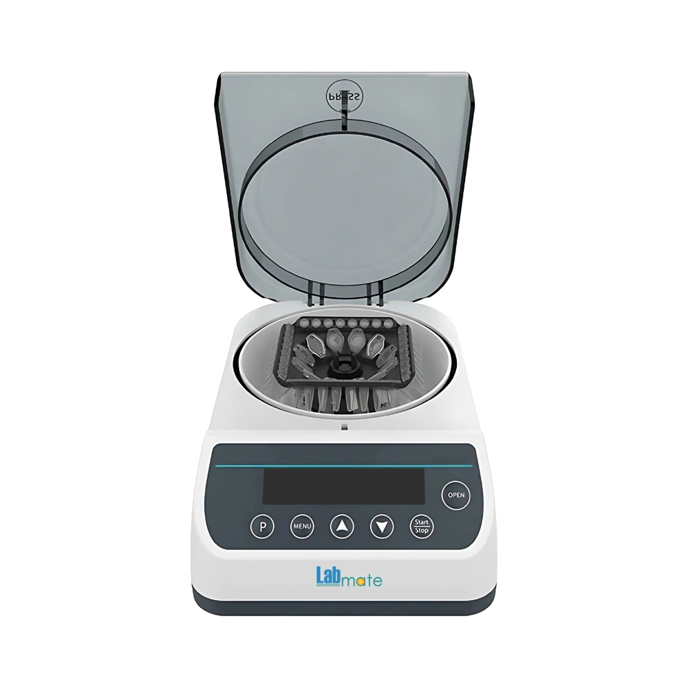 High Speed Mini Centrifuge with digital control, fast spin cycles, ambient support, and rotor flexibility