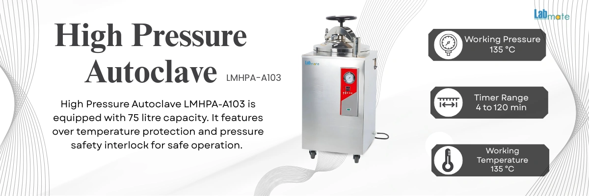 Lab Autoclave with buzzer alarm 
