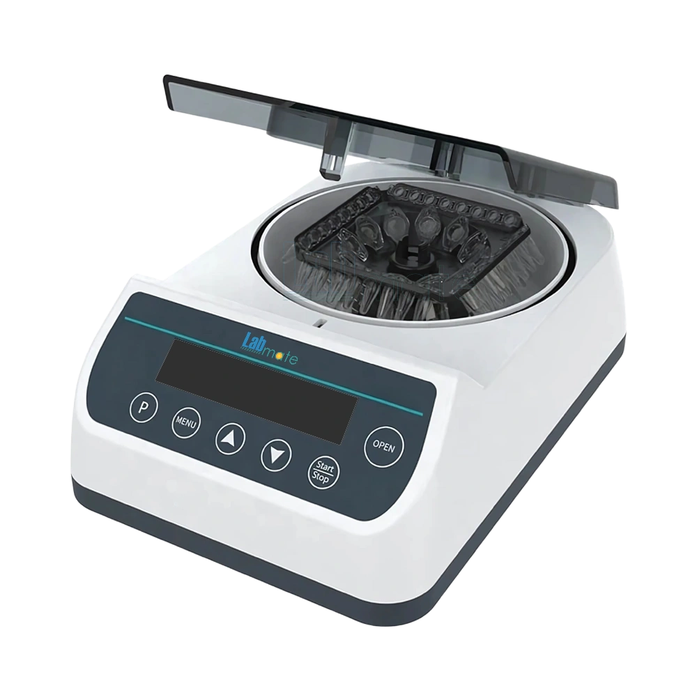 Low Speed Centrifuge with wide speed range, low power use, adjustable timer, and quiet compact design