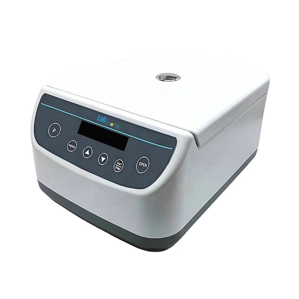 Low Speed Centrifuge with wide speed range, low power use, adjustable timer, and quiet compact design
