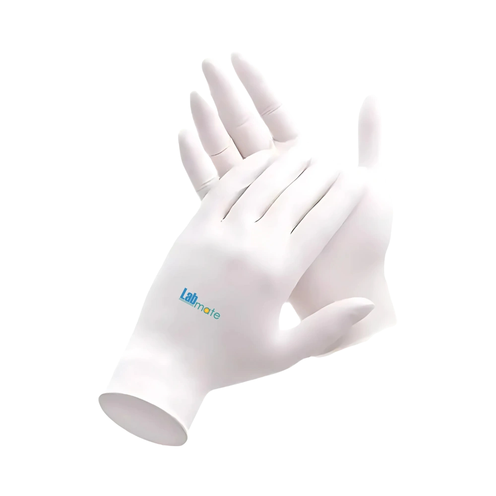 Powder-Free Latex Gloves with secure grip, low maintenance, and cornstarch inner coating