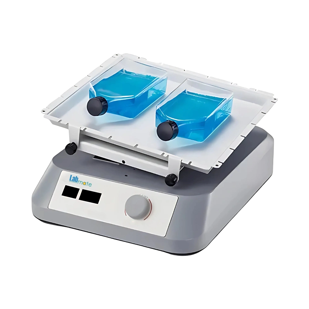 Digital Linear Shaker with dual LCD, brushless motor, quiet lab operation, and safety features