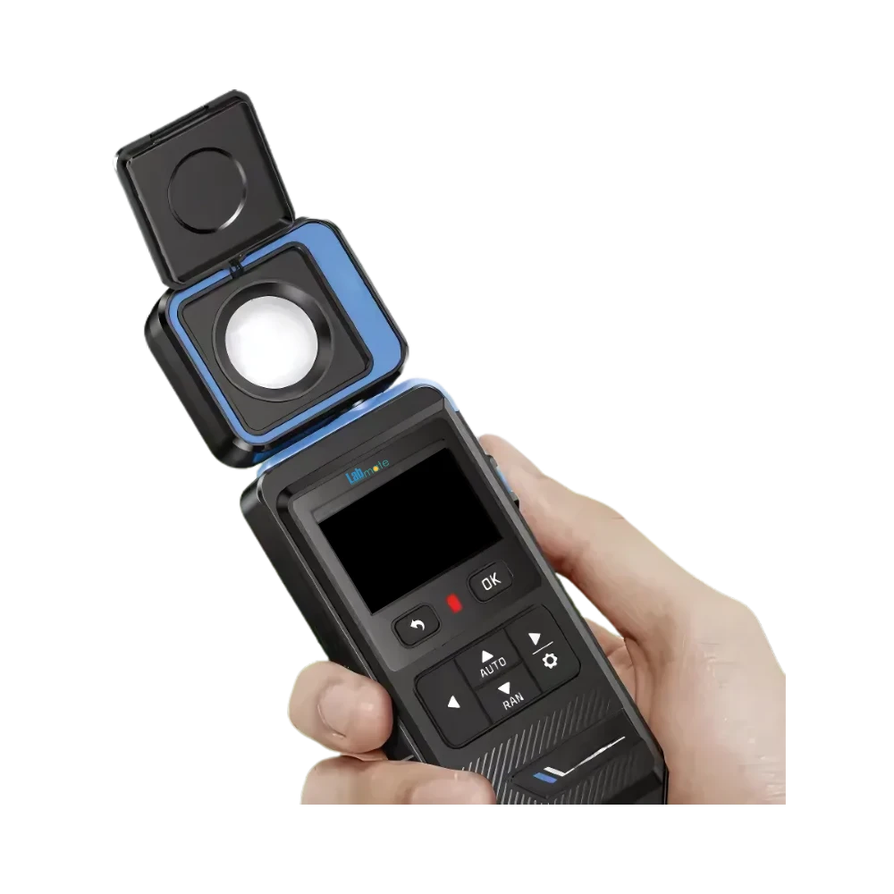 LUX Meter with color display, real-time monitoring, and compact design