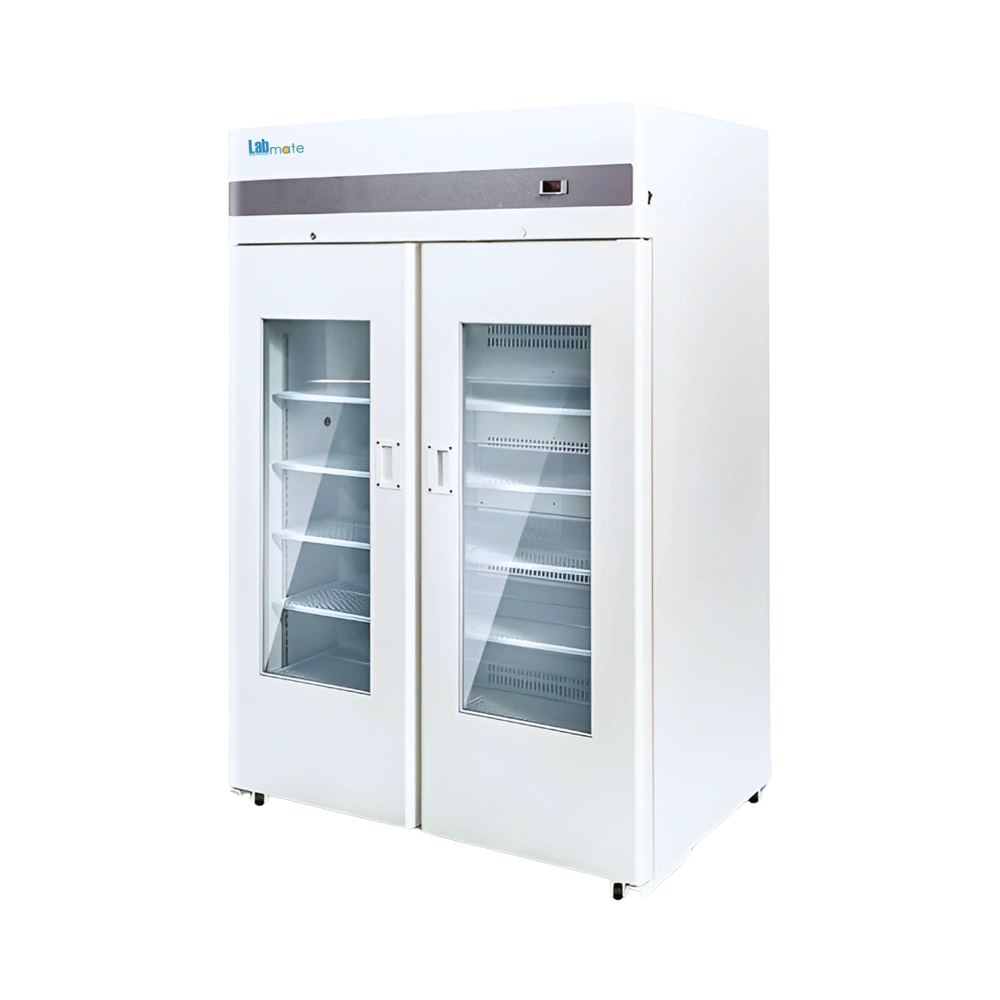 glass door medical refrigerator with corrosion-resistant components