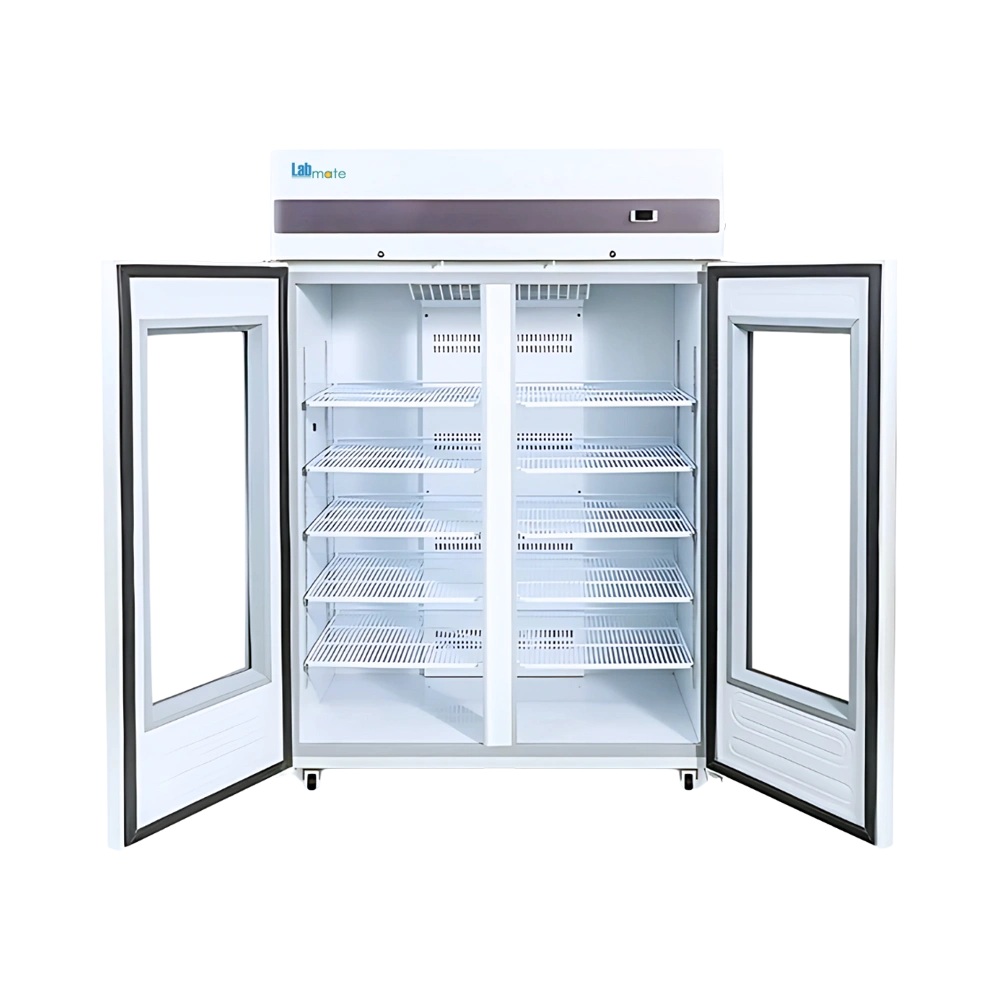 glass door medical refrigerator with corrosion-resistant components