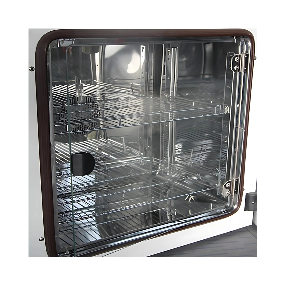 Microbiological incubator with control panel and door handle