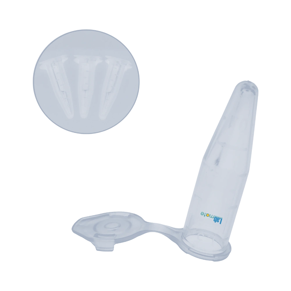 Microcentrifuge Tubes with conical bottom, attached cap, autoclavable, polypropylene body