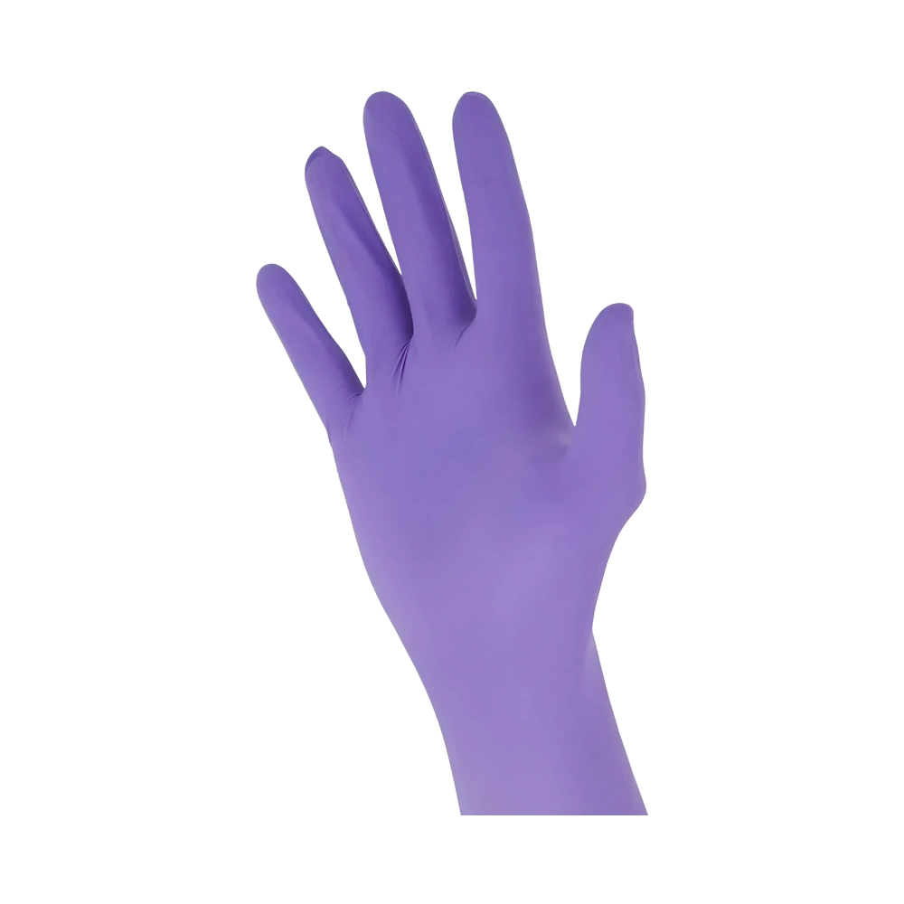 Powder-Free Nitrile Gloves with textured grip, beaded cuffs, and multi-color non-sterile use design