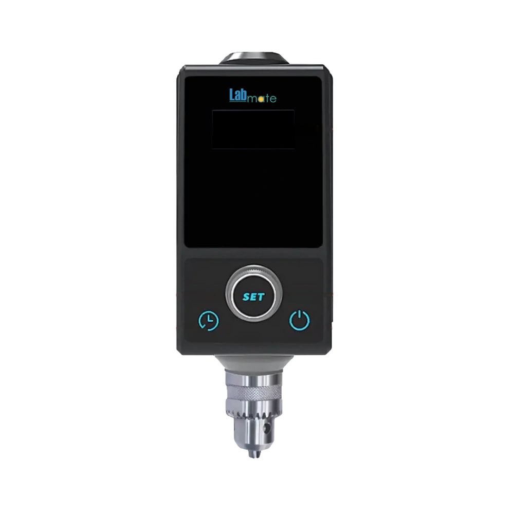Overhead Stirrer with digital display showing speed, torque, and time