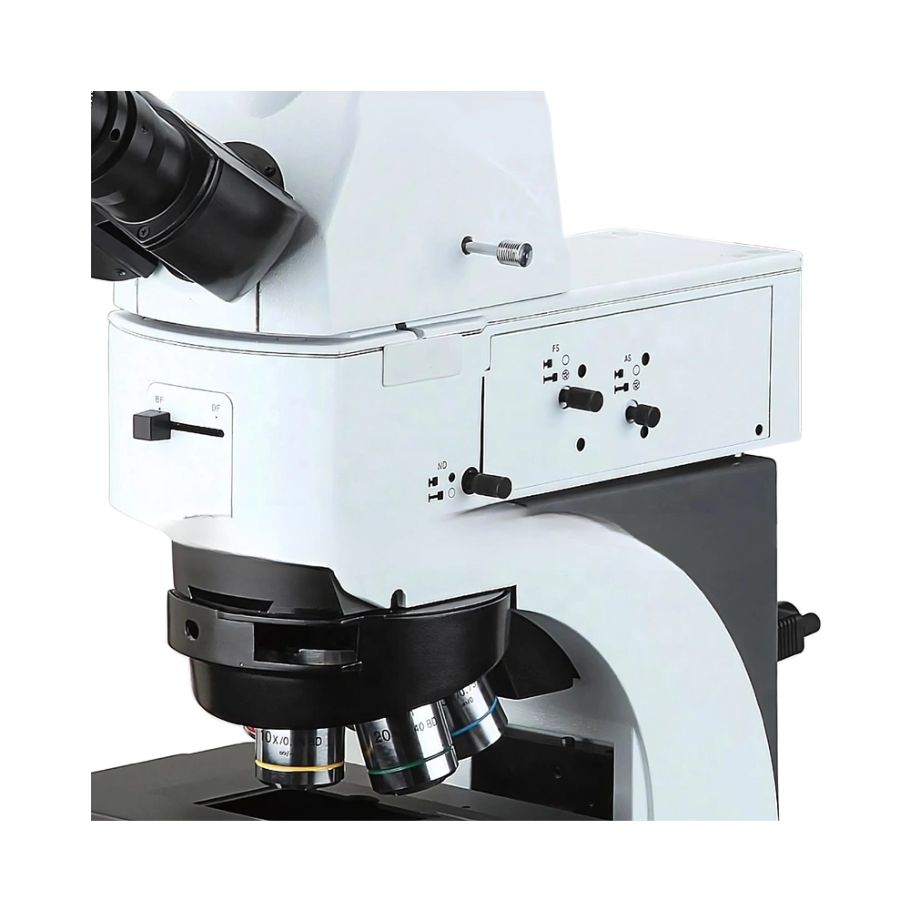 Polarizing Microscope with WF10X eyepiece, strain-free optics, 360° polarizer, and 100W halogen light