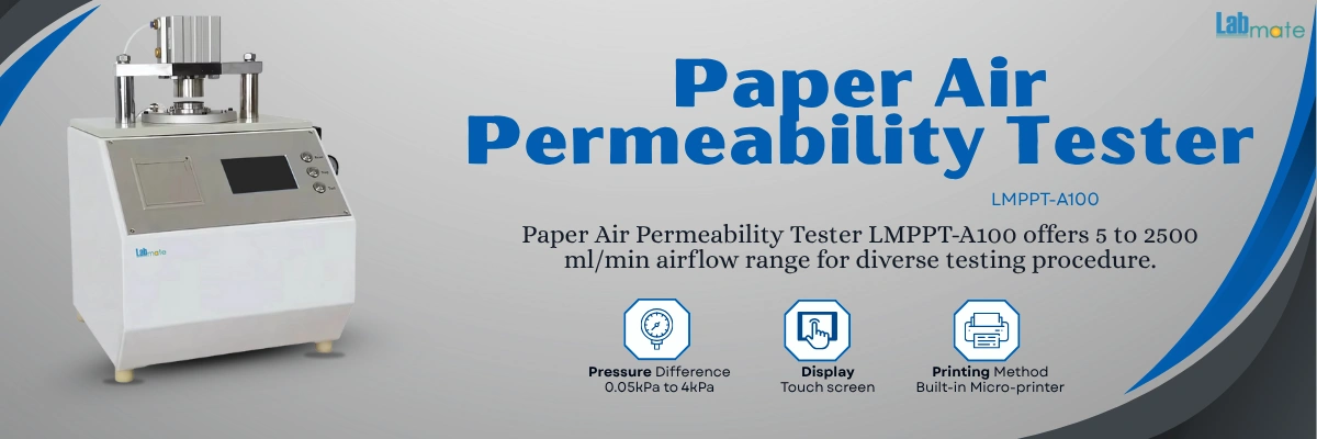 Paper Air Permeability Tester with intuitive touchscreen interface and automated calculations