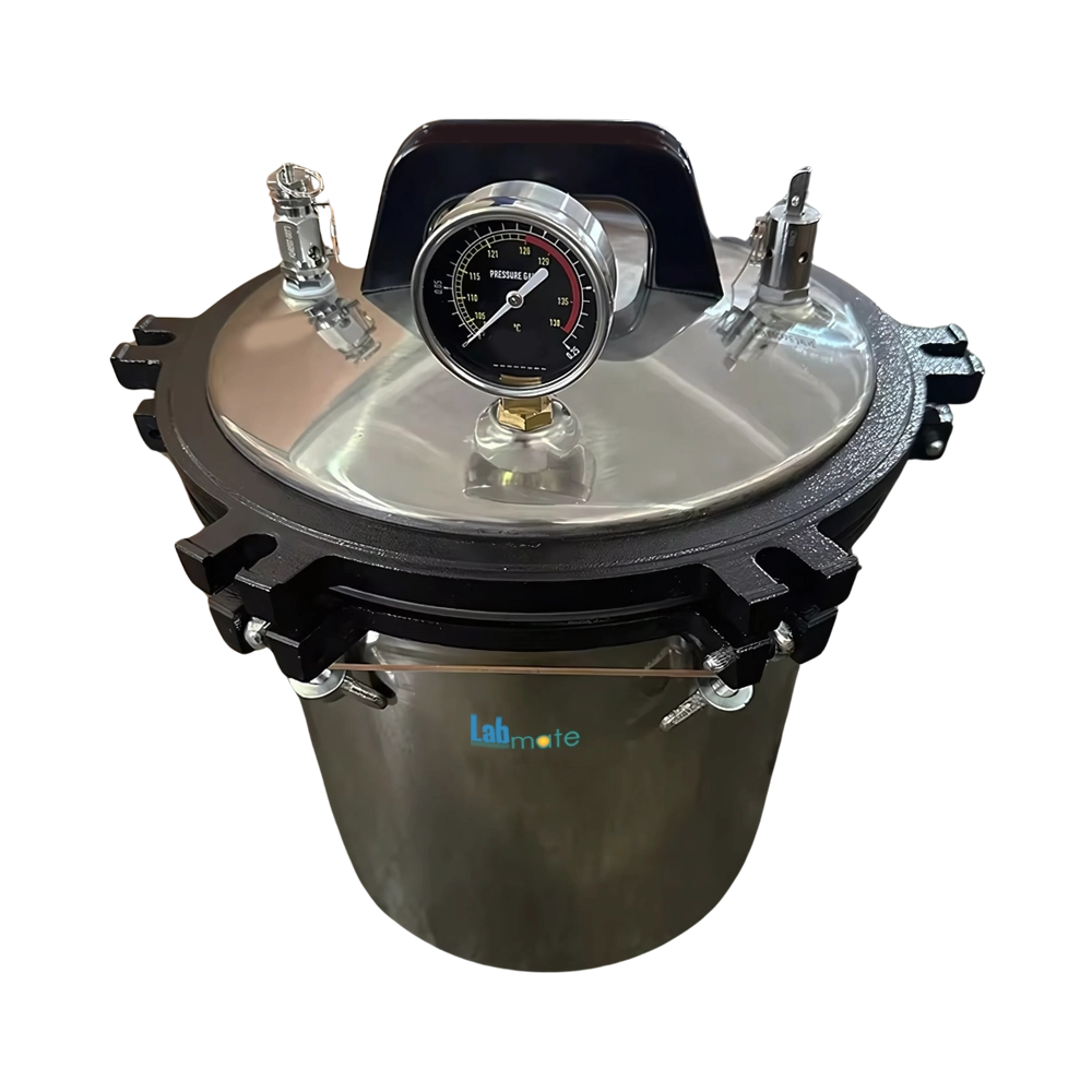 Portable Pressure Steam Sterilizer with 24L capacity and stainless steel body