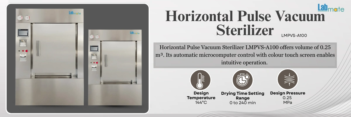 Horizontal Pulse Vacuum Sterilizer with touch screen