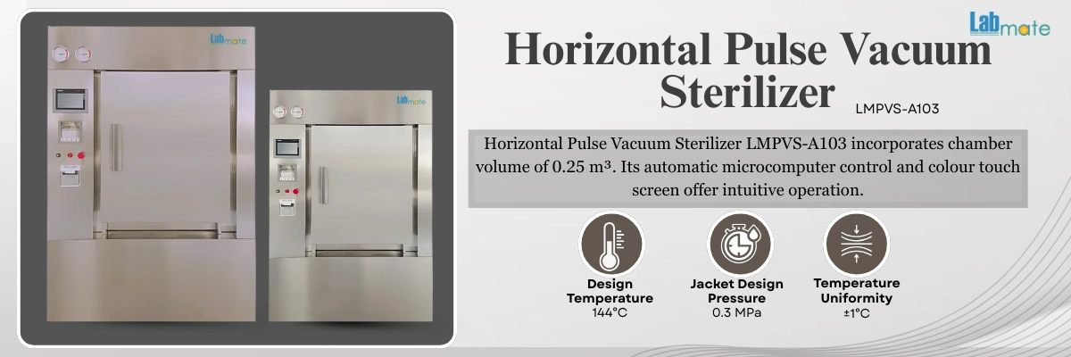 Horizontal Sterilizer with colour touch screen