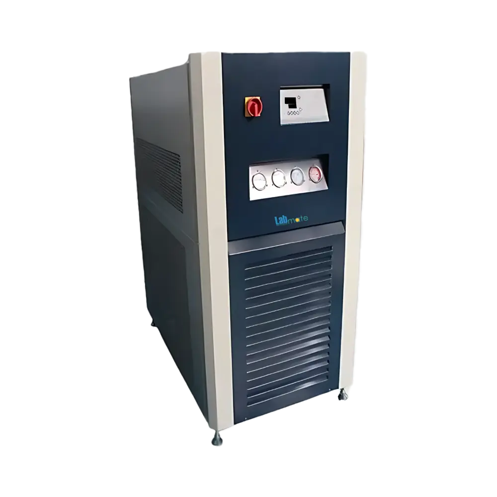 Recirculating Chiller with front analog gauges and caster wheels