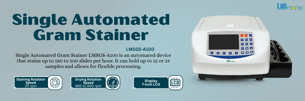 Single Automated Gram Stainer with advanced spray dyeing