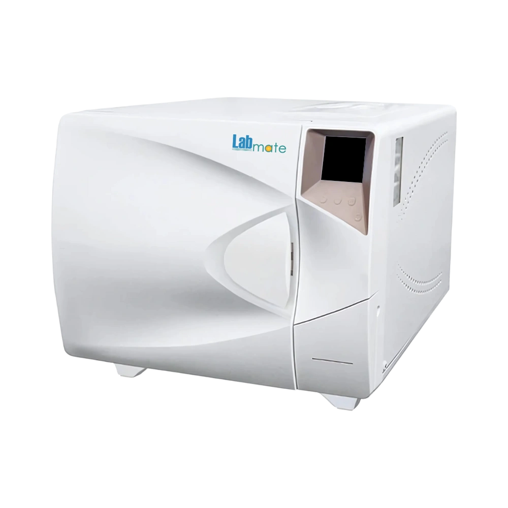 Tabletop Autoclave Class B with LCD, stainless steel build, safety locks, and easy cleaning design