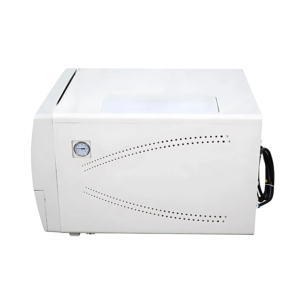 Tabletop Autoclave Class B with LCD, stainless steel build, safety locks, and easy cleaning design