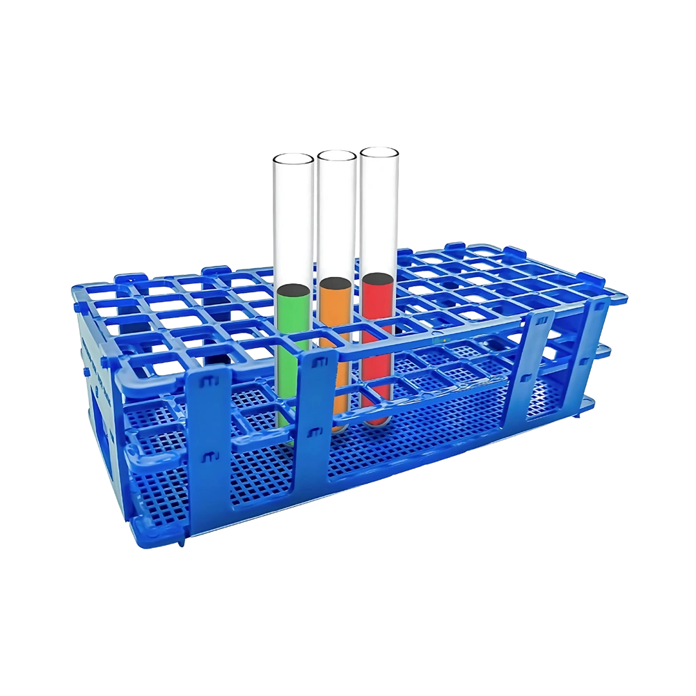 Plastic Test Tube Rack with durable polypropylene, tool-free cleaning, and steam sterilization support