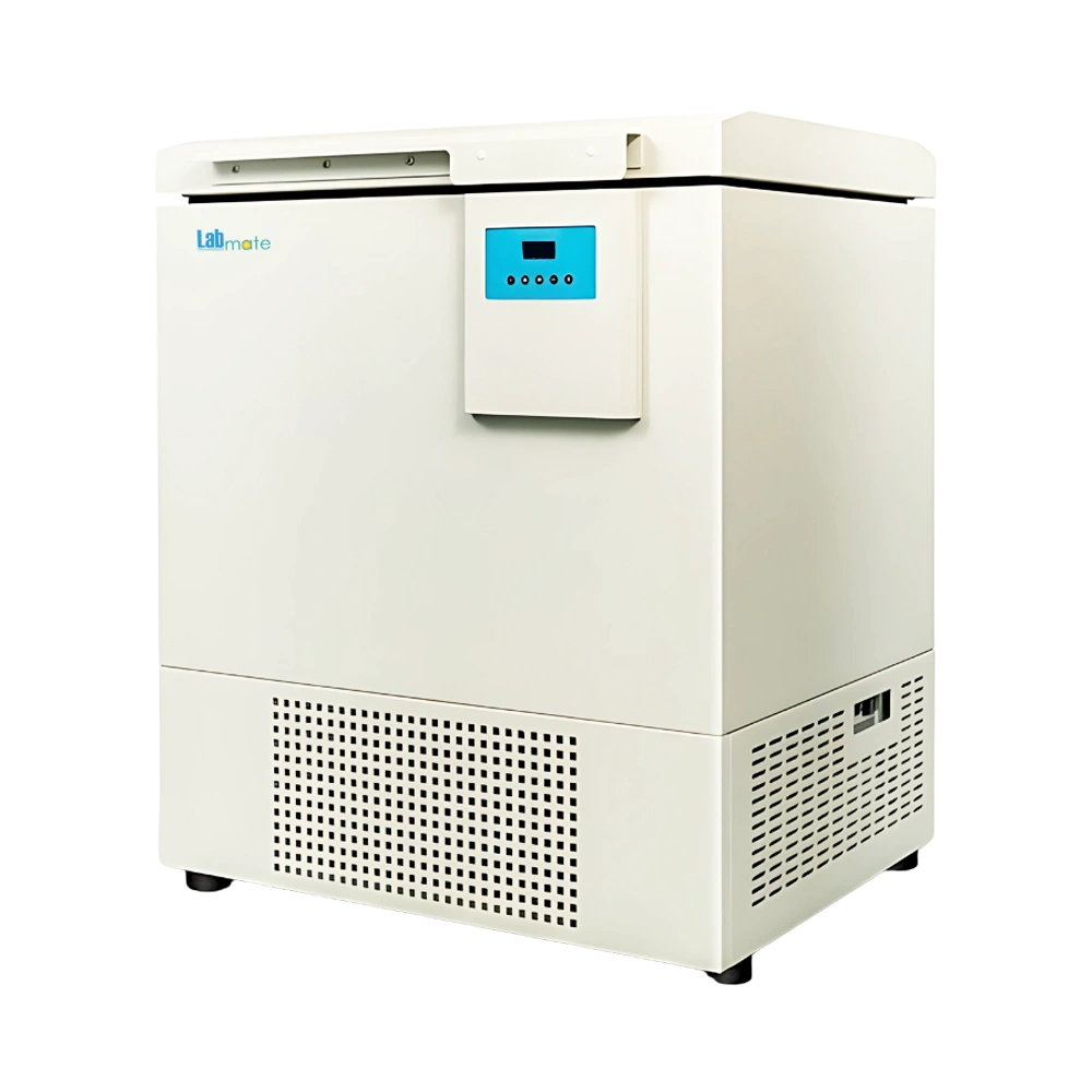 horizontal ultra-low temperature freezer with stainless steel interior