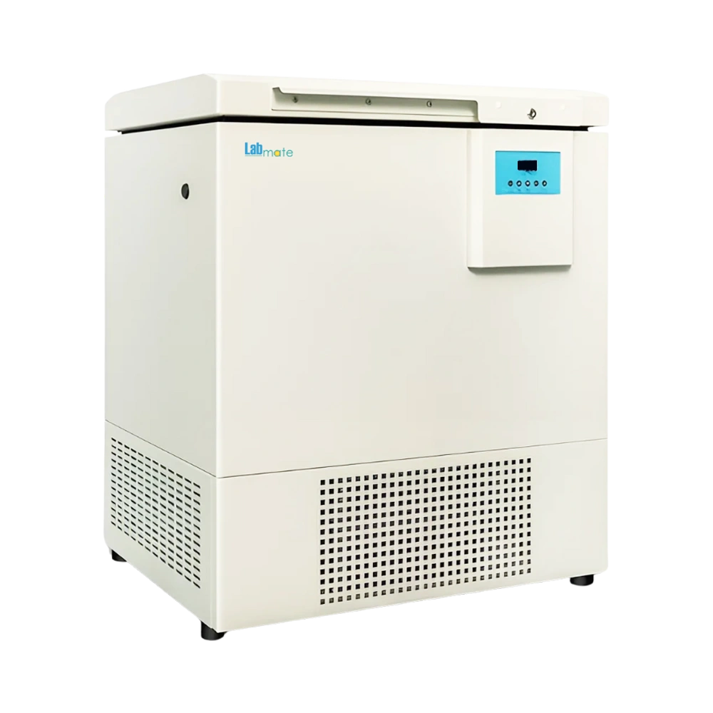 horizontal ultra-low temperature freezer with stainless steel interior