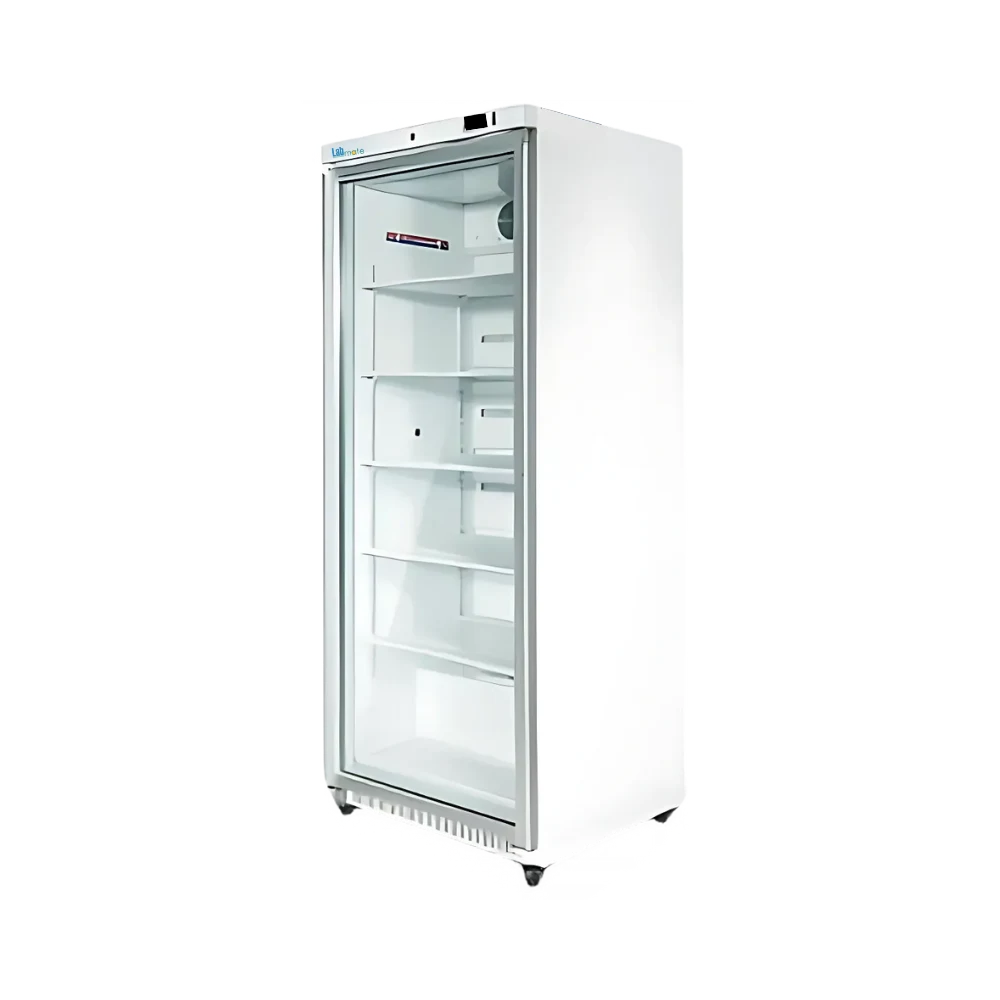 temperature-controlled vaccine refrigerator with glass door