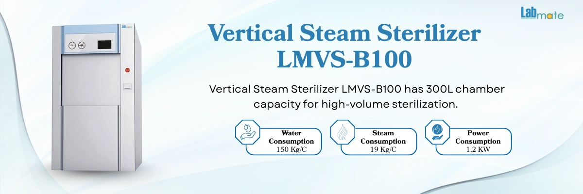 Vertical Steam Sterilizer with automatic pressure control system