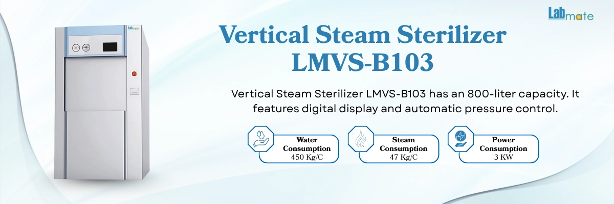 Vertical Sterilizer with secure interlock 
