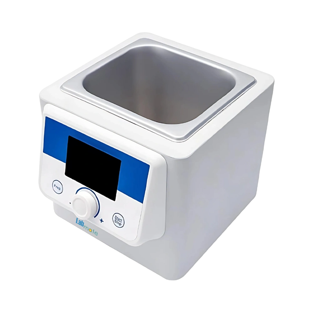 Water Bath with a Teflon-coated stainless steel tank, a large quick-drain valve, 10-program memory, and PID temperature control