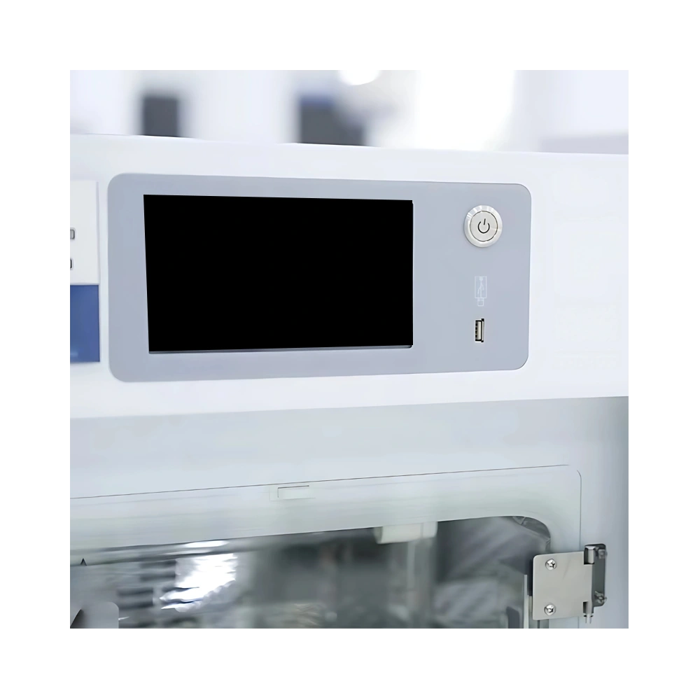 Stainless steel interior of 80 L Water-jacketed CO₂ Incubator with dual adjustable shelves